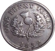 1 Penny Token - George IV counterfeit reverse image