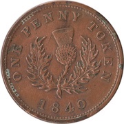 1 Penny - Victoria, Canada, 1840-1843 reverse image