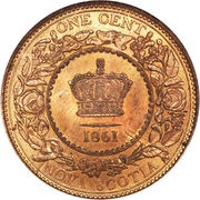 1 Cent - Victoria, Canada, 1861-1864 reverse image
