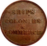 ½ Penny Ships colonies and commerce - club knob ampersand, Canada, 1829-1830 reverse image