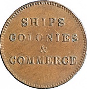 ½ Penny Ships, Colonies and Commerce - Cut knob ampersand, Canada, 1830-1835 reverse image