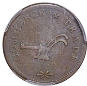 ½ Penny Commerce and Trade, Canada, 1840 reverse image