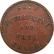 ½ Penny Prince Edward Island - Self government and free trade, Canada, 1855 reverse image