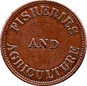 ½ Penny Fisheries and Agriculture, Canada, 1858 reverse image