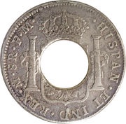5 Shillings - Charles IIII Holey Dollar reverse image