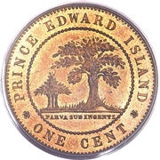 1 Cent - Victoria, Canada, 1871 reverse image