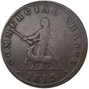 ½ Penny Sloop Token - Commercial Change, Hunter, Canada, 1815 reverse image