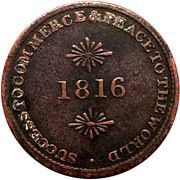 ½ Penny Sir Issac Brock, Canada, 1816 reverse image