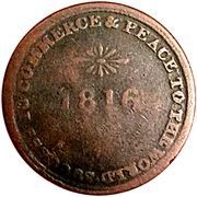 ½ Penny Sir Issac Brock, Canada, 1816 reverse image