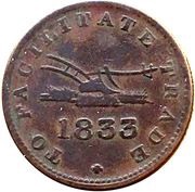 ½ Penny Sloop Token - To Facilitate Trade, Canada, 1823-1833 reverse image