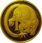 1 Cent - Elizabeth II 4th Portrait - Gold Proof, Australia, 2006-2016 reverse image