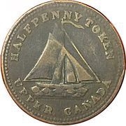½ Penny Sloop Token - Commercial Change - Tools obverse image