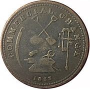 ½ Penny Sloop Token - Commercial Change - Tools, Canada, 1833 reverse image