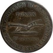 2 Pence Lesslie and Sons, Canada, 1822 reverse image