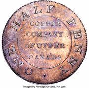 ½ Penny - King George III Copper Company of Upper Canada (Pattern), Canada, 1794 reverse image