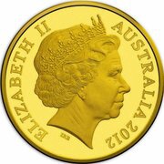 1 Cent - Elizabeth II 4th Portrait - Australian Miniature Money Gold Proof, Australia, 2012 obverse image
