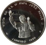 100 Escudos Papal visit; silver reverse image