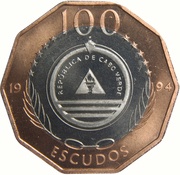100 Escudos Raso Lark; Bronze ring obverse image