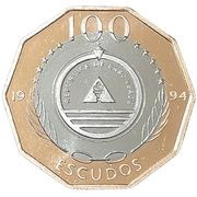 100 Escudos Raso Lark; Brass ring obverse image
