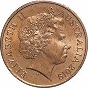 1 Cent - Elizabeth II 4th Portrait - Mr Squiggle 60 Years; Moon obverse image