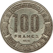 100 Francs CFA - Bokassa I reverse image