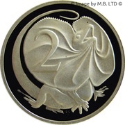 2 Cents - Elizabeth II 3rd Portrait - Masterpieces in Silver Proof, Australia, 1991 reverse image