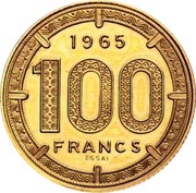 100 Francs CFA Piedfort Essai reverse image