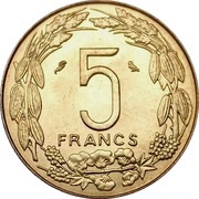 5 Francs CFA, Central African States, 1973-2003 reverse image