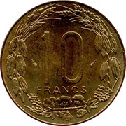 10 Francs CFA, Central African States, 1974-2003 reverse image
