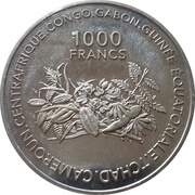 1000 Francs CFA Introduction Euro reverse image