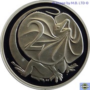 2 Cents - Elizabeth II 4th Portrait - Silver Proof issue, Australia, 2011-2016 reverse image