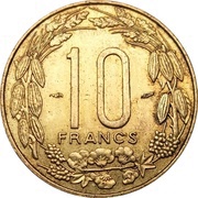 10 Francs, Central African States, 1958 reverse image