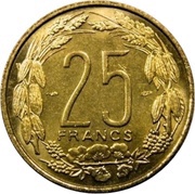 25 Francs, Central African States, 1958 reverse image