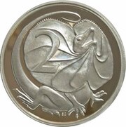 2 Cents - Elizabeth II 3rd Portrait - Silver Proof reverse image