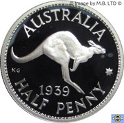5 Cents - Elizabeth II 4th Portrait - Masterpieces in Silver - 1939 ½penny, Australia, 1999 reverse image