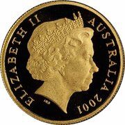 5 Cents - Elizabeth II 4th Portrait - Echidna; Gold Proof obverse image