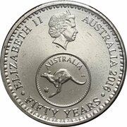 5 Cents - Elizabeth II 4th Portrait - 50th Anniversary of Decimal Currency obverse image
