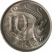 10 Cents - Elizabeth II 2nd Portrait, Australia, 1966-2019 reverse image