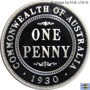 10 Cents - Elizabeth II 4th Portrait - Masterpieces in Silver - 1930 Penny, Australia, 1999 reverse image