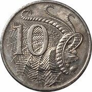10 Cents - Elizabeth II 4th Portrait, Australia, 1999-2019 reverse image