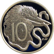 10 Cents - Elizabeth II 4th Portrait - 1966 Decimal Pattern, Australia, 2009 reverse image