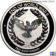 10 Cents - Elizabeth II 6th Portrait - 75th Anniversary of the end of WWII, Australia, 2020 reverse image