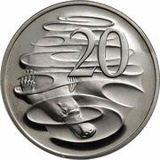 20 Cents - Elizabeth II 3rd Portrait, Australia, 1985-2019 reverse image