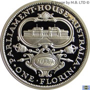 20 Cents - Elizabeth II 4th Portrait - Masterpiece in Silver - 1927 Florin, Australia, 1998 reverse image