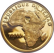 10 000 Francs 10th Anniversary of Independence obverse image