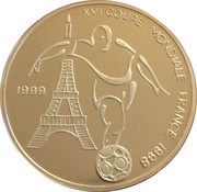 1000 Francs FIFA World Cup, France reverse image