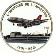 1000 Francs Multicolor McDonnell-Douglass DC-10, Chad, 2002 reverse image