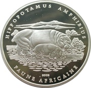 1000 Francs Hippopotamus, Chad, 2002 reverse image