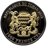 1000 Francs CFA Celebration of the 70th anniversary of China obverse image