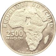 2500 Francs CFA Fidel Castro obverse image
